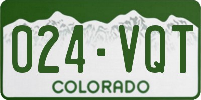 CO license plate 024VQT