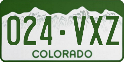 CO license plate 024VXZ