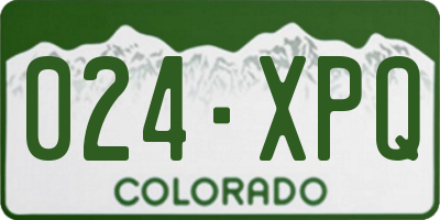 CO license plate 024XPQ