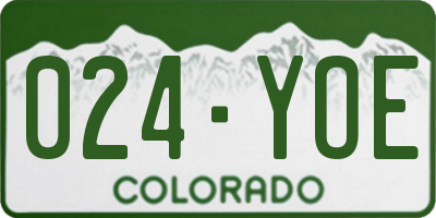 CO license plate 024YOE