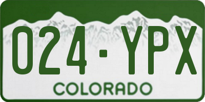 CO license plate 024YPX