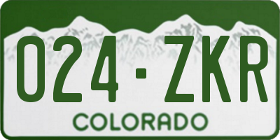CO license plate 024ZKR