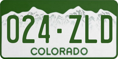 CO license plate 024ZLD