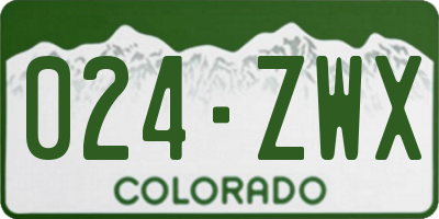 CO license plate 024ZWX