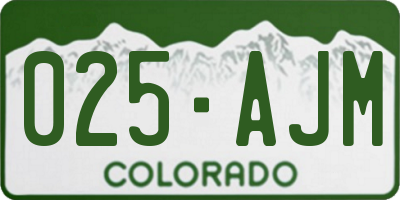 CO license plate 025AJM