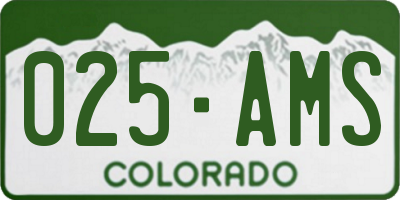 CO license plate 025AMS