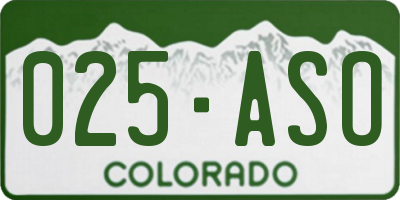 CO license plate 025ASO
