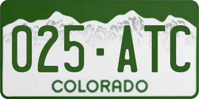 CO license plate 025ATC