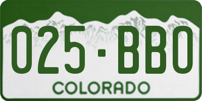 CO license plate 025BBO