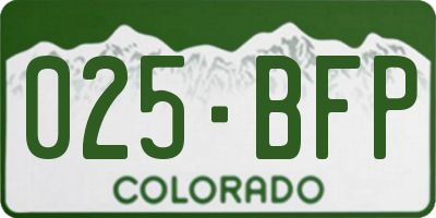CO license plate 025BFP