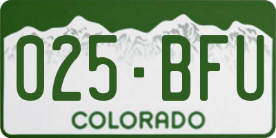 CO license plate 025BFU