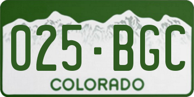 CO license plate 025BGC