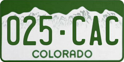 CO license plate 025CAC