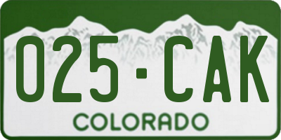 CO license plate 025CAK
