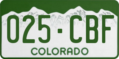 CO license plate 025CBF