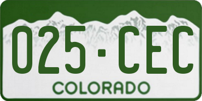 CO license plate 025CEC