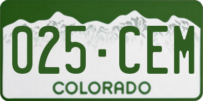 CO license plate 025CEM