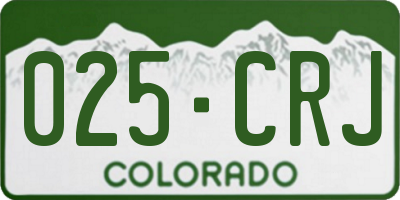 CO license plate 025CRJ