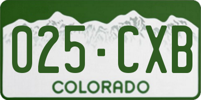 CO license plate 025CXB
