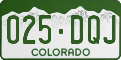 CO license plate 025DQJ