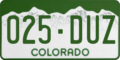 CO license plate 025DUZ