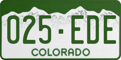 CO license plate 025EDE