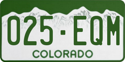 CO license plate 025EQM