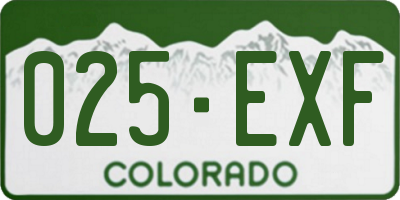 CO license plate 025EXF