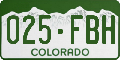 CO license plate 025FBH