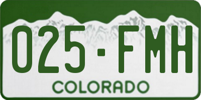 CO license plate 025FMH