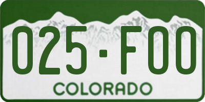 CO license plate 025FOO