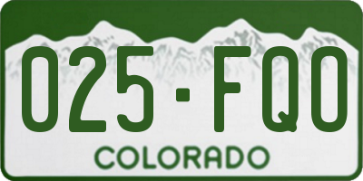 CO license plate 025FQO