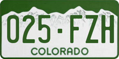 CO license plate 025FZH