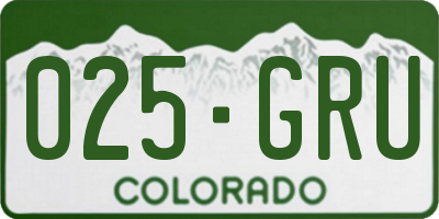 CO license plate 025GRU