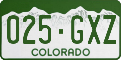 CO license plate 025GXZ