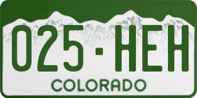 CO license plate 025HEH