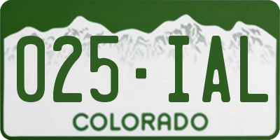 CO license plate 025IAL
