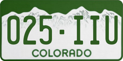 CO license plate 025IIU