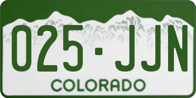 CO license plate 025JJN