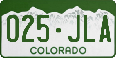 CO license plate 025JLA