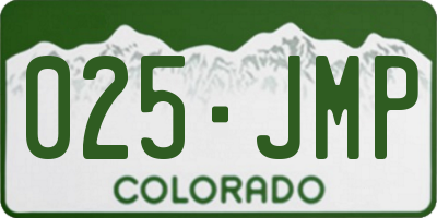 CO license plate 025JMP