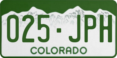 CO license plate 025JPH