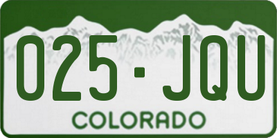 CO license plate 025JQU