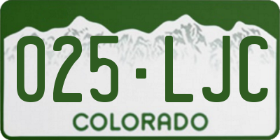 CO license plate 025LJC