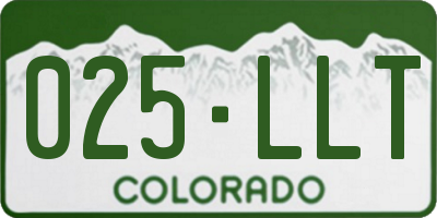 CO license plate 025LLT