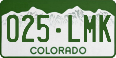 CO license plate 025LMK