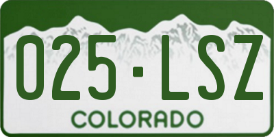 CO license plate 025LSZ