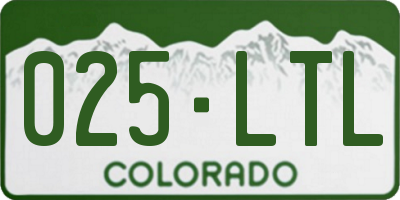 CO license plate 025LTL