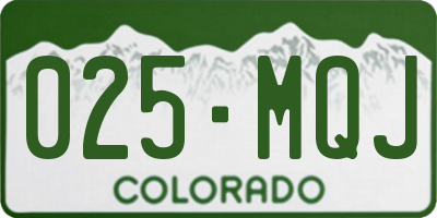 CO license plate 025MQJ