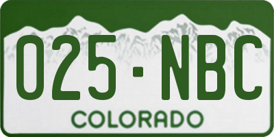 CO license plate 025NBC